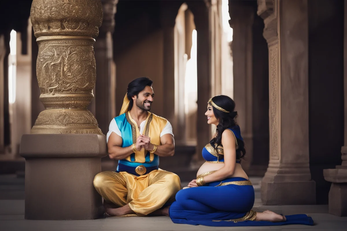 Pregnant Jasmine and Aladdin
