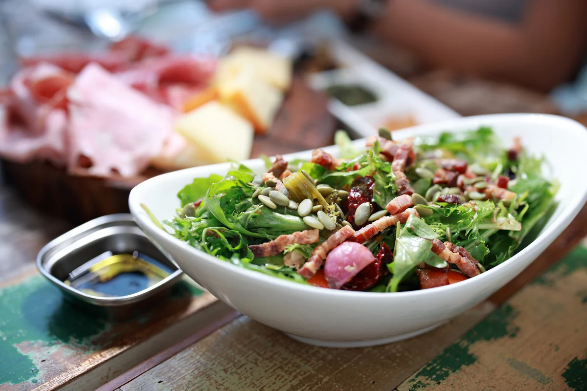 salad with bacon dressing