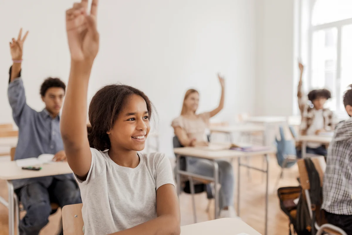 middle school students in a classroom