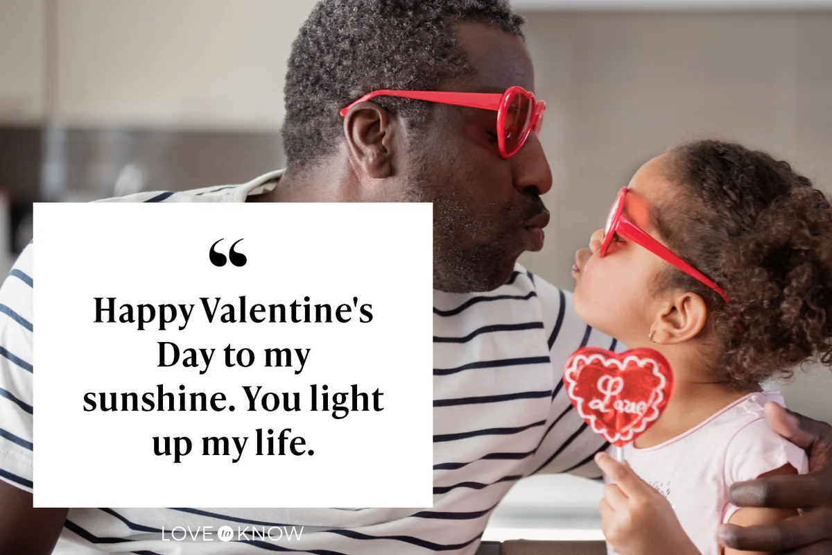 Father and daughter taste lollipop during Valentine's Day
