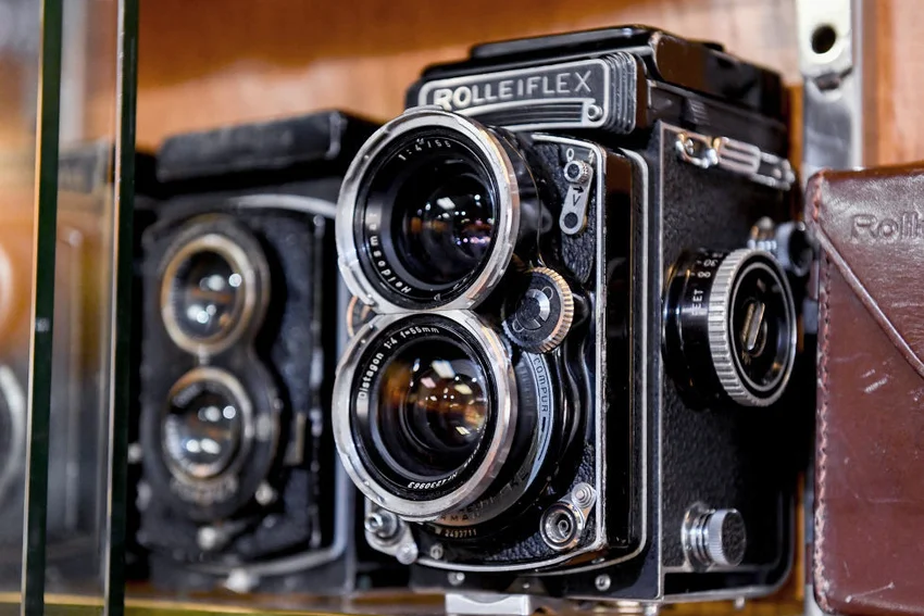 Rolleiflex twin lens reflex film camera