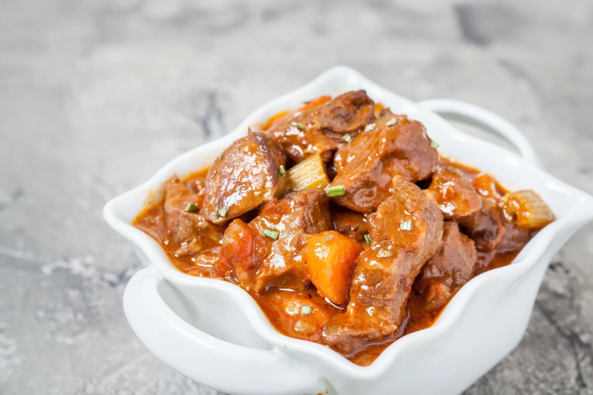 Beef stew with rosemary and vegetables