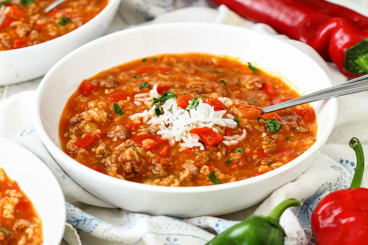 Pressure Cooker Stuffed Pepper Soup