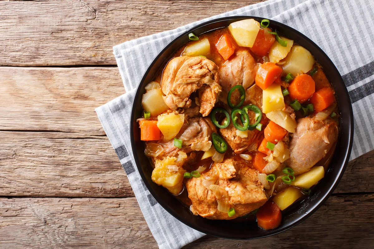 Dakdoritang chicken stew with vegetables