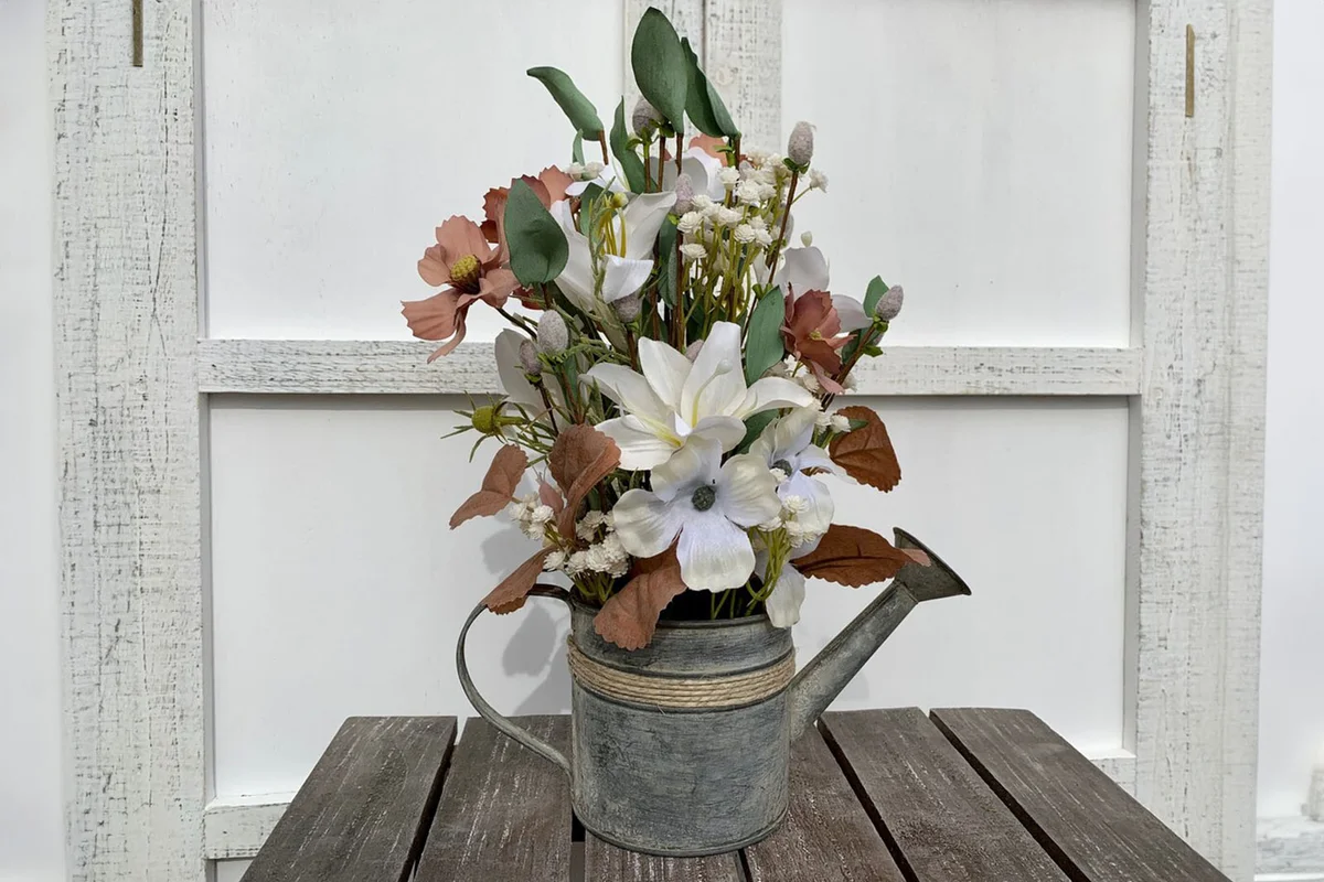 Rustic watering can tin Centerpiece