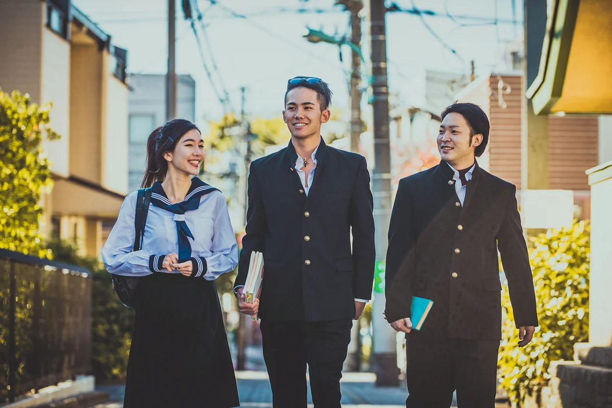 Japanese Students Meeting Outdoors