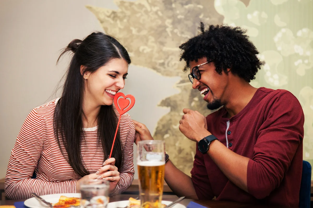 young couple on a date at the restaurant