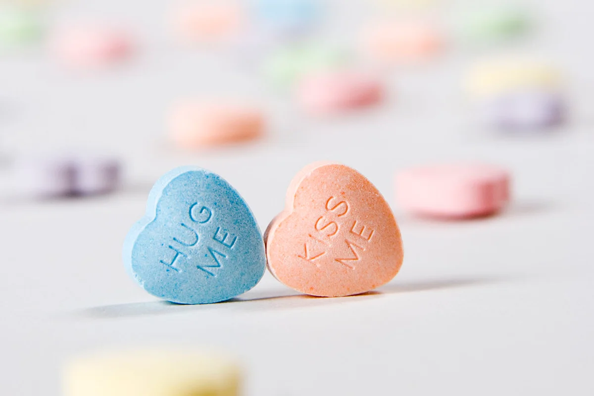 Heart-shaped candy