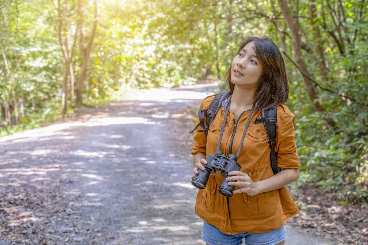 woman birdwatching