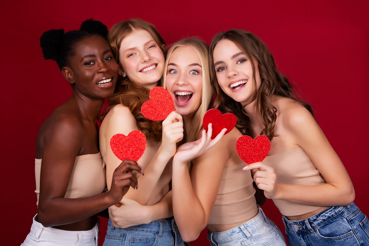 friends with hearts