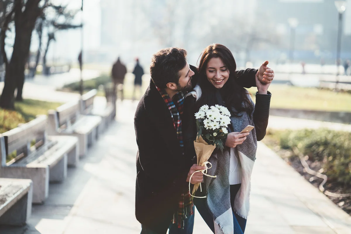 Couple dating on Valentine's day
