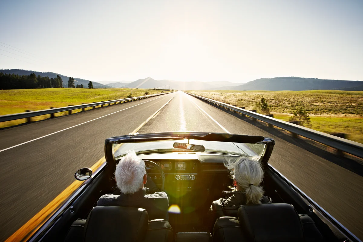 couple in a convertible