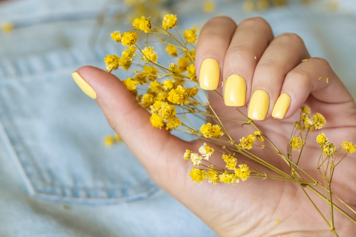 Yellow manicure