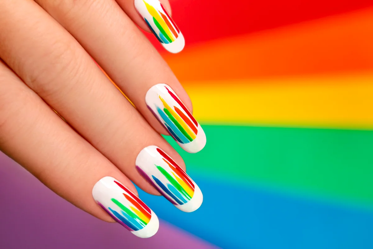 Rainbow manicure