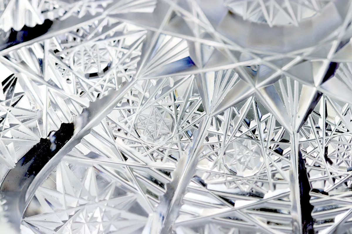 Antique cut crystal glass texture