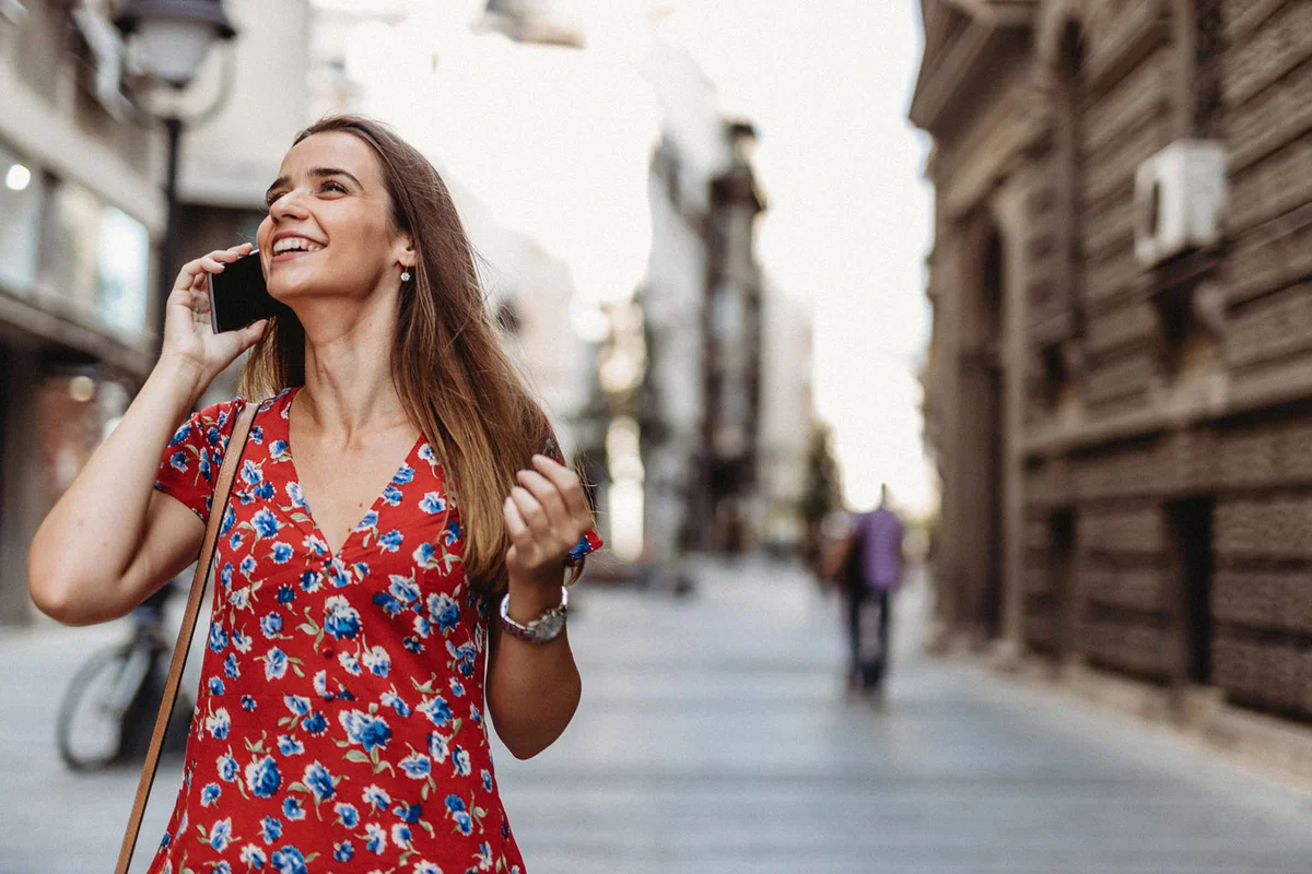 Woman outdoors having fun