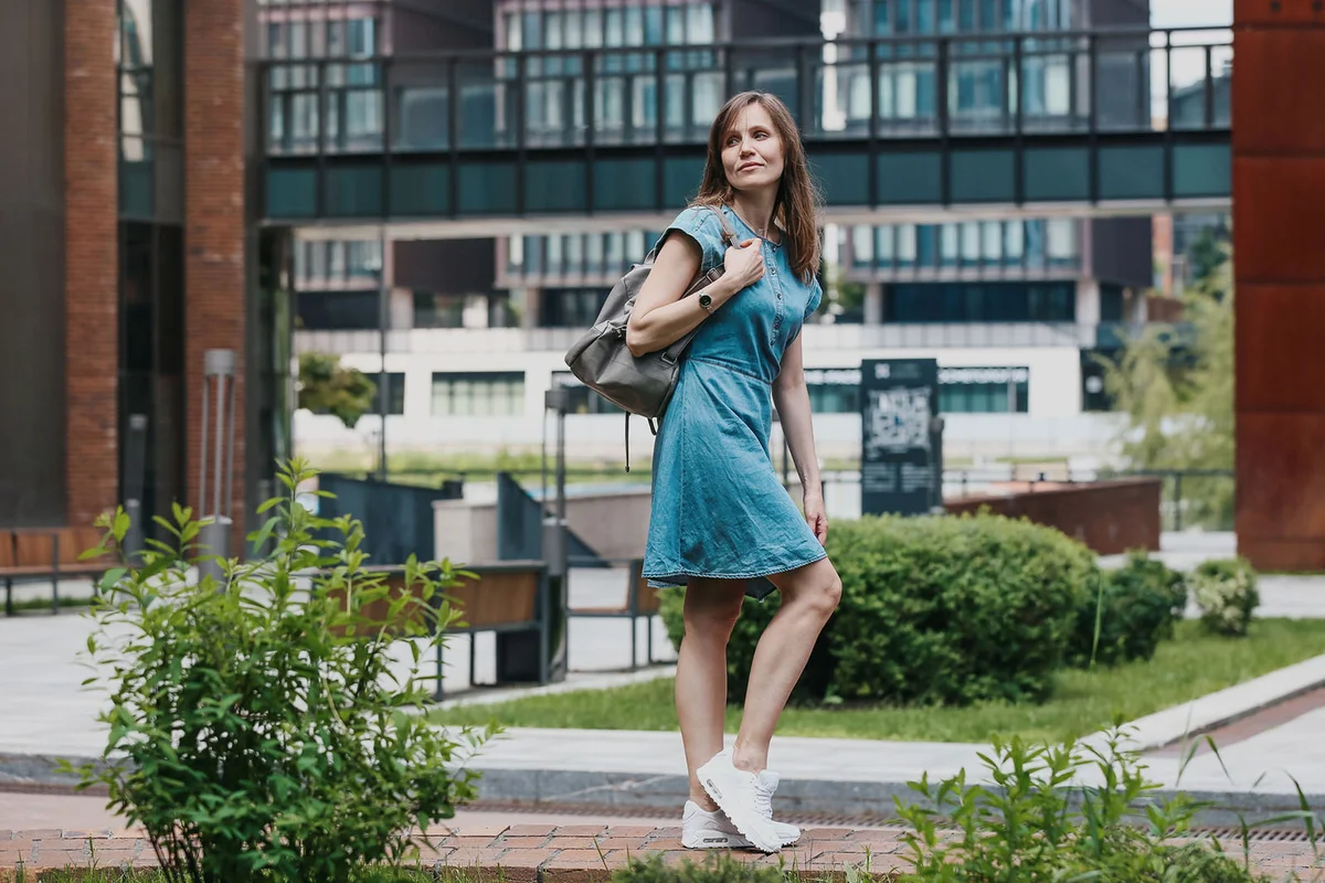 Business Woman Wearing Denim Casual