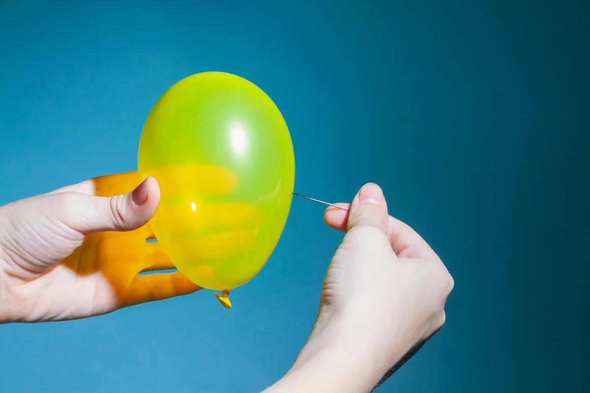 popping a balloon