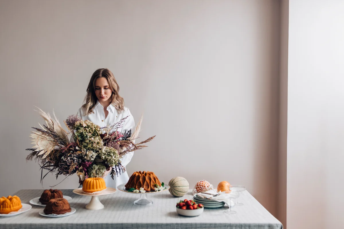 Making a Flower Arrangement to Serve as a Centerpiece on a Party Table
