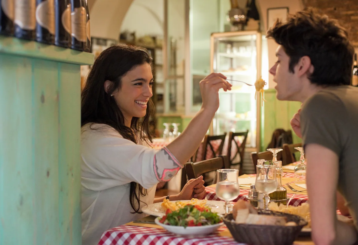 young couple at a restaurant