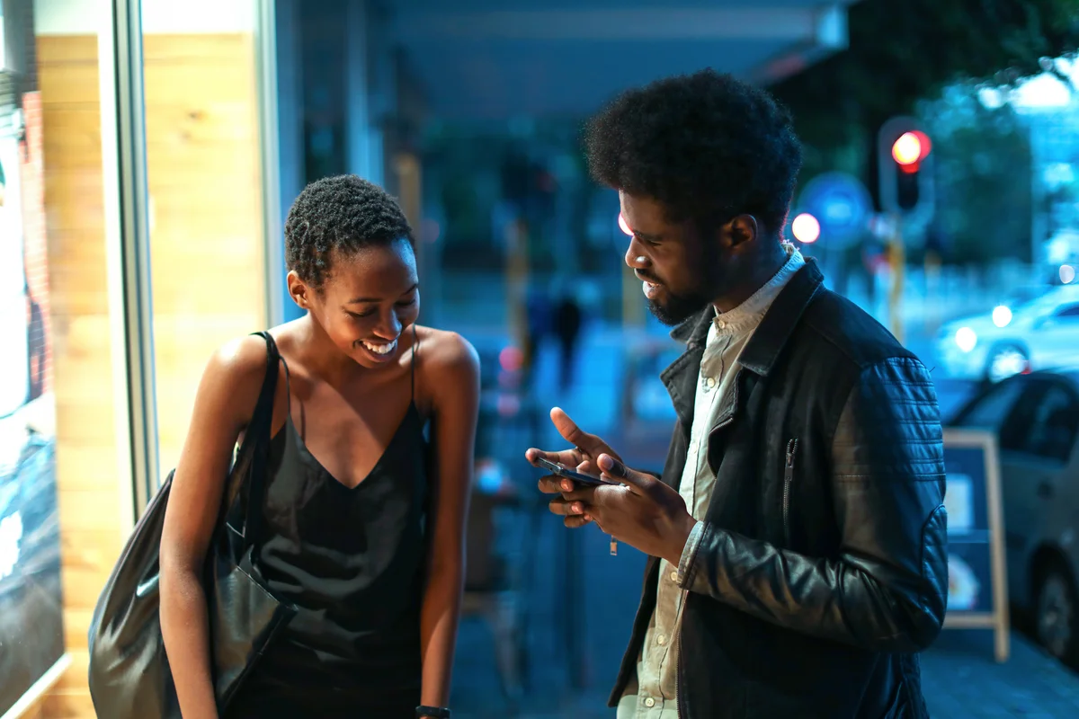 couple talking on the street