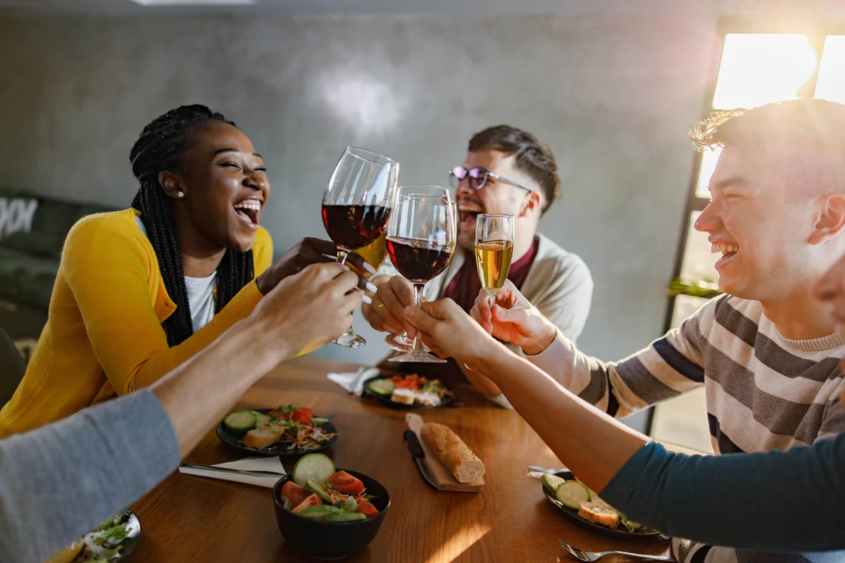 friends drinking wine