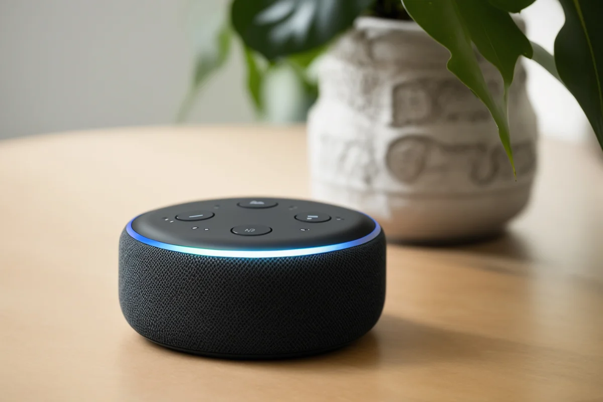 Echo from amazon alexa on the table