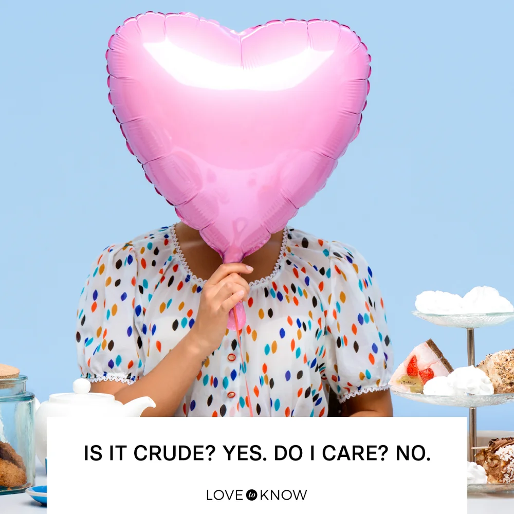 Woman with sweets and a pink heart ballon