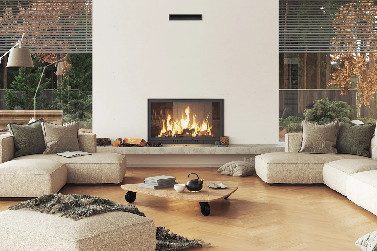 Modern home interior background, wall mockup