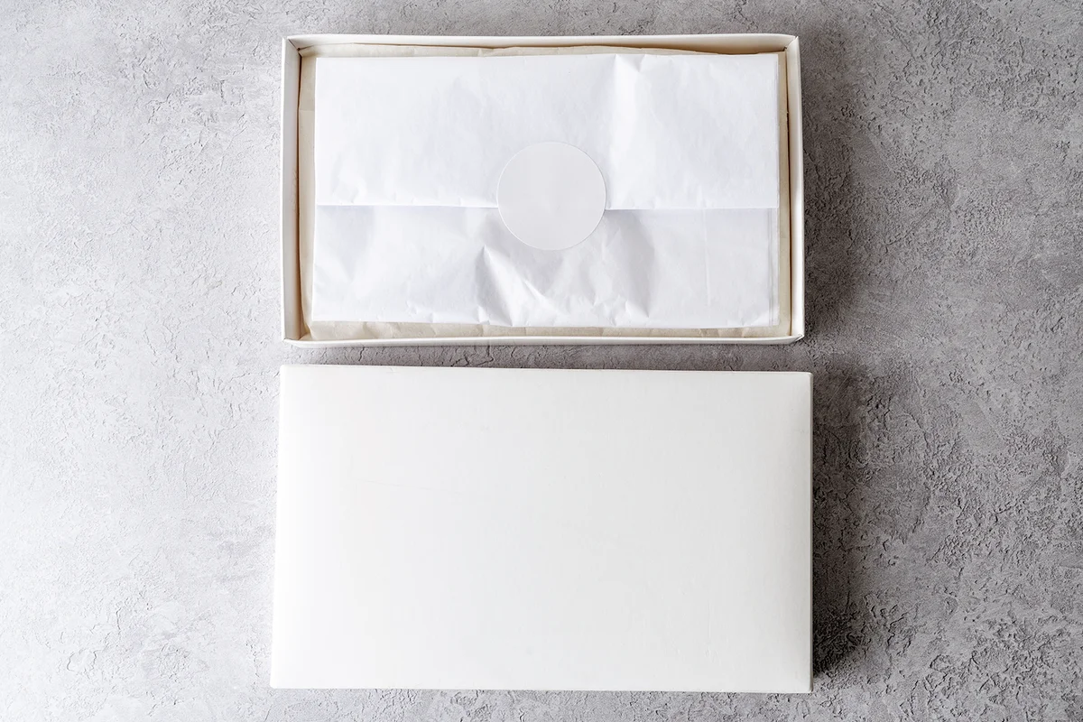 Box with tissue paper