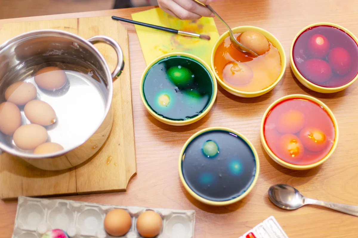 Dyed Easter eggs
