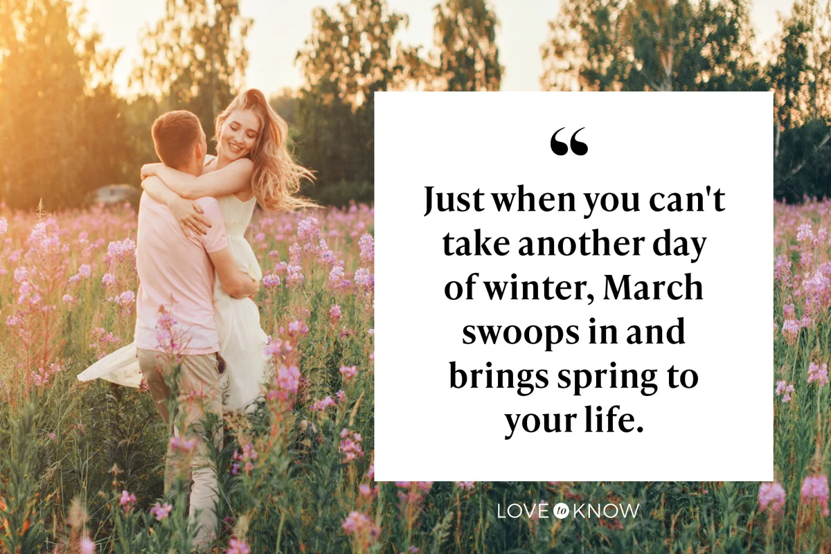 Couple in love walks through a flower meadow