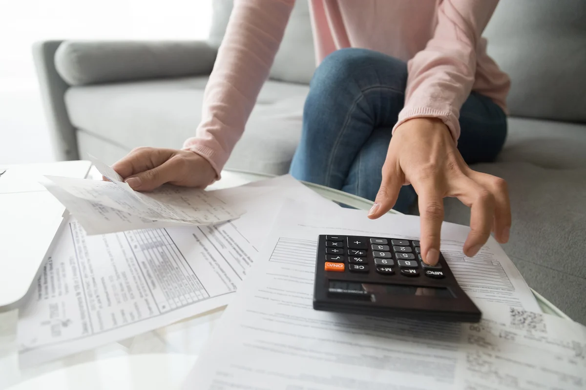 Woman doing taxes