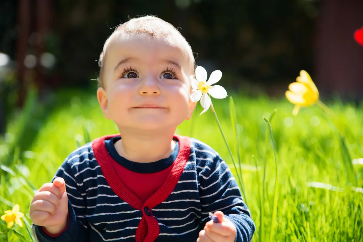 Adorable little happy smiling baby boy