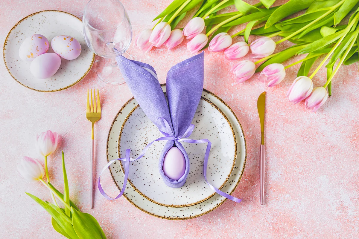 Pink Easter table setting