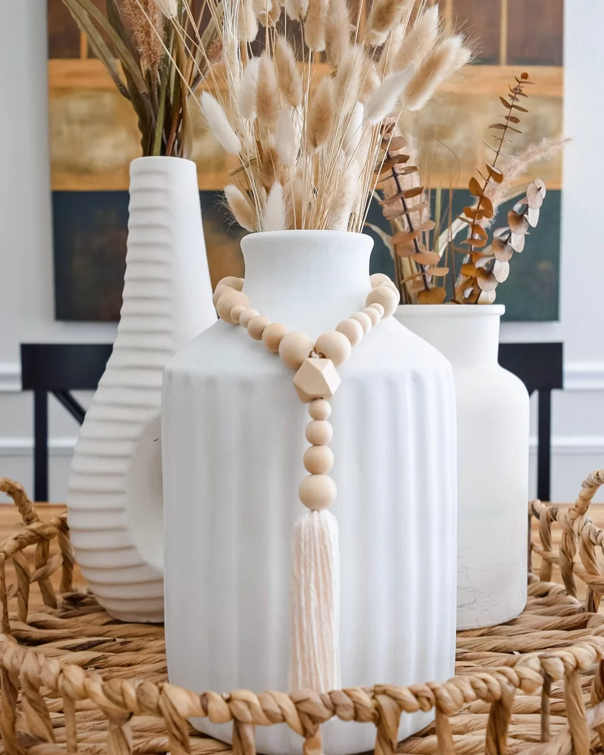 Wooden Beads on Vase
