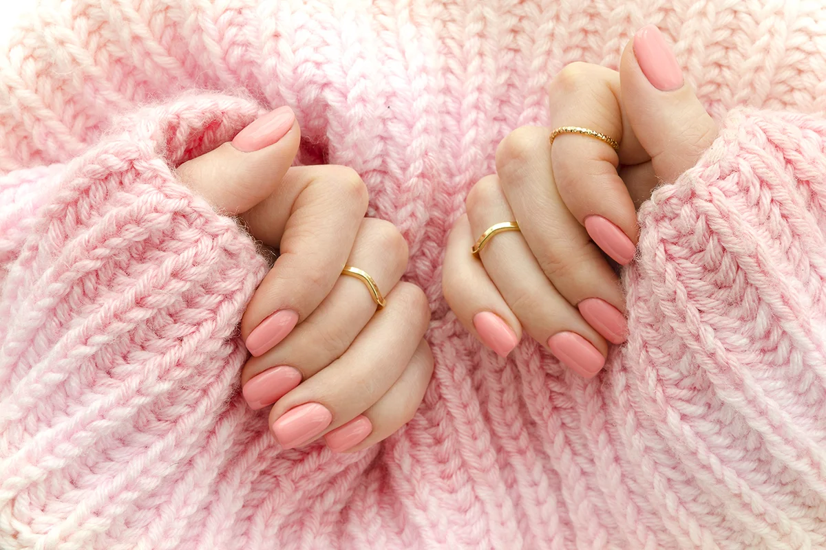 Pink nail manicure