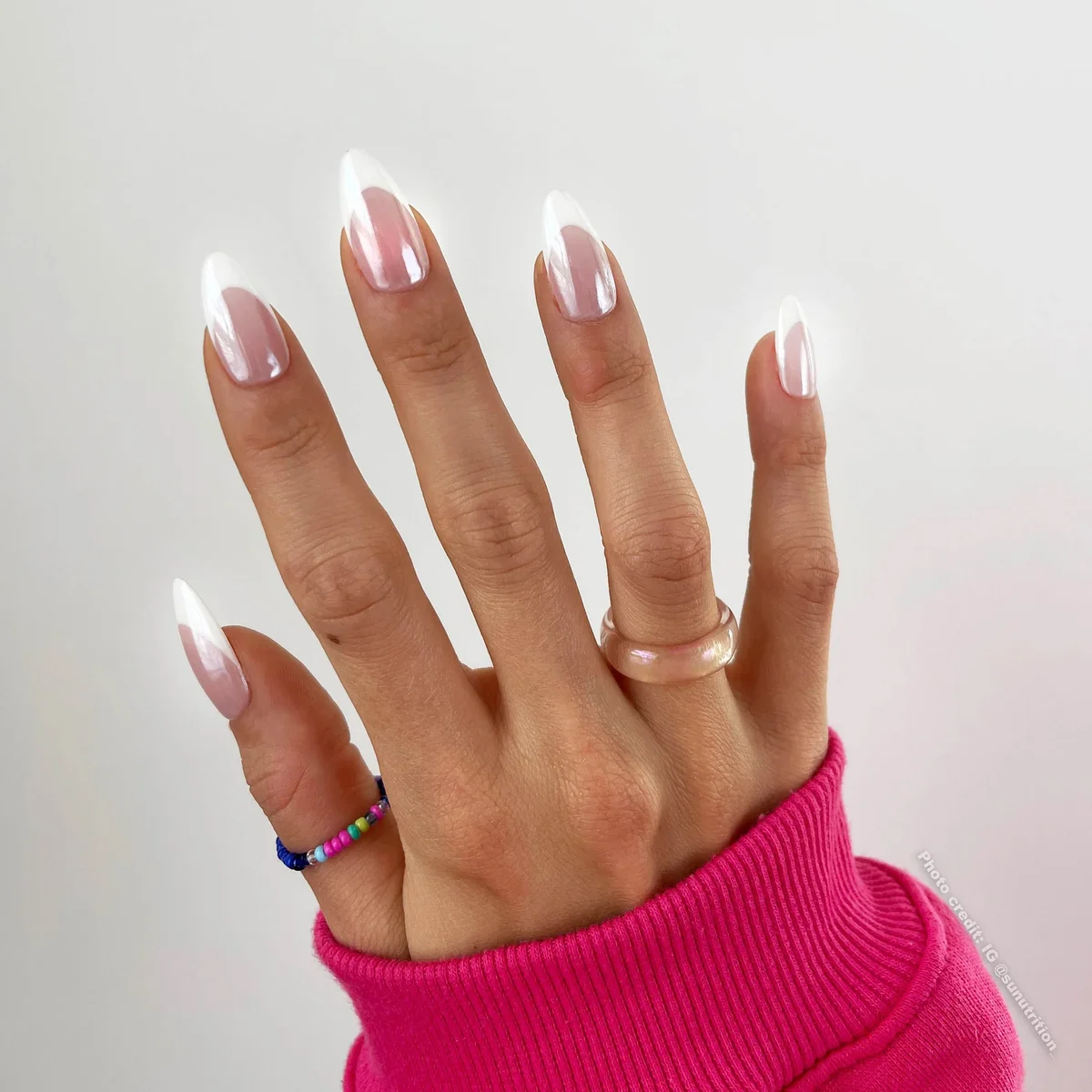 Glazed Donut Classic White French Chrome