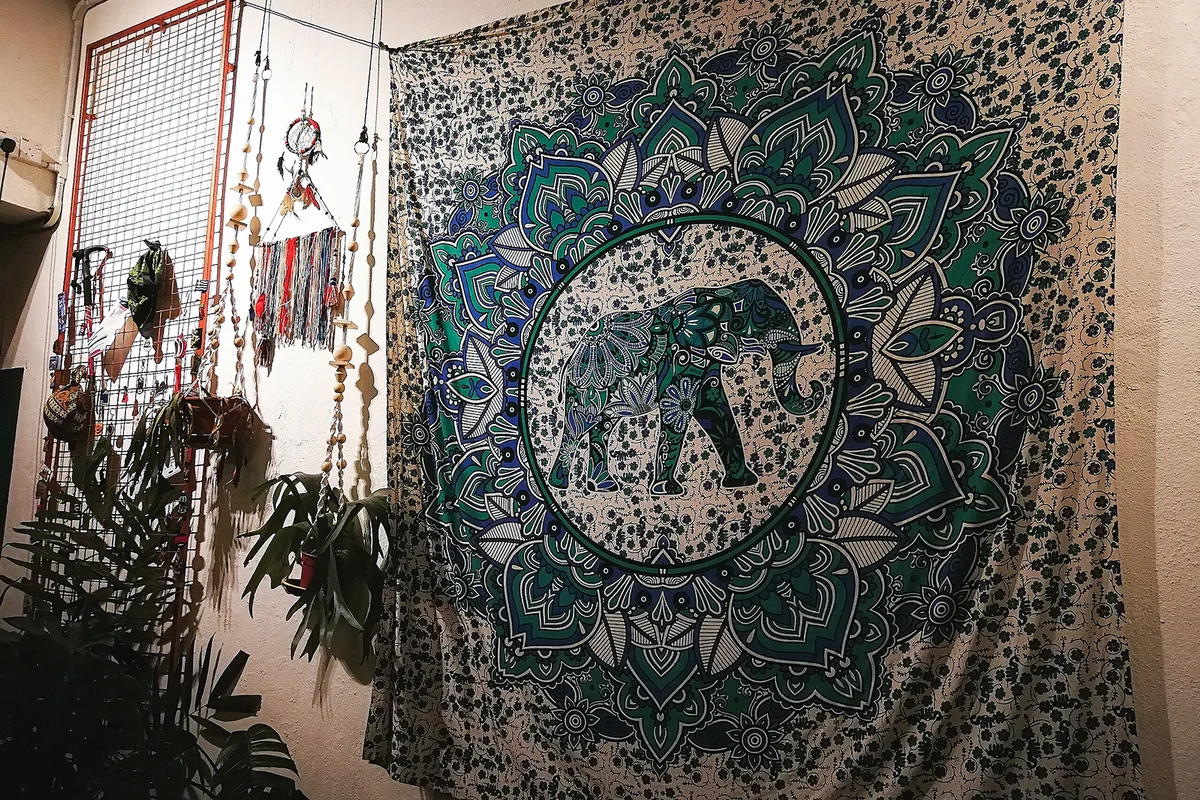 Square India Elephant Wall Hanging Tapestry
