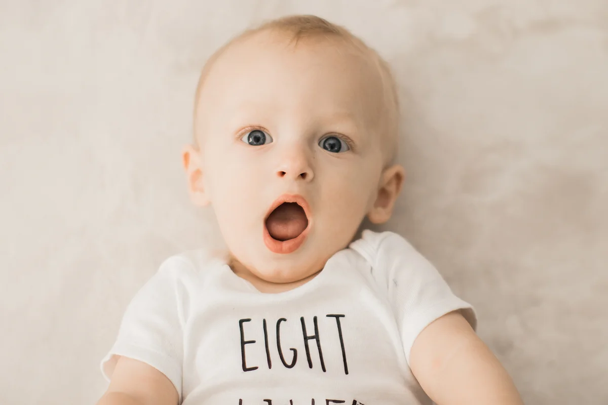 Surprised 8 months old Baby Boy