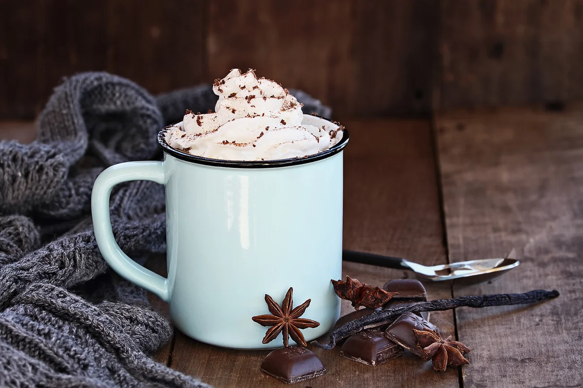 coffee with whipped cream
