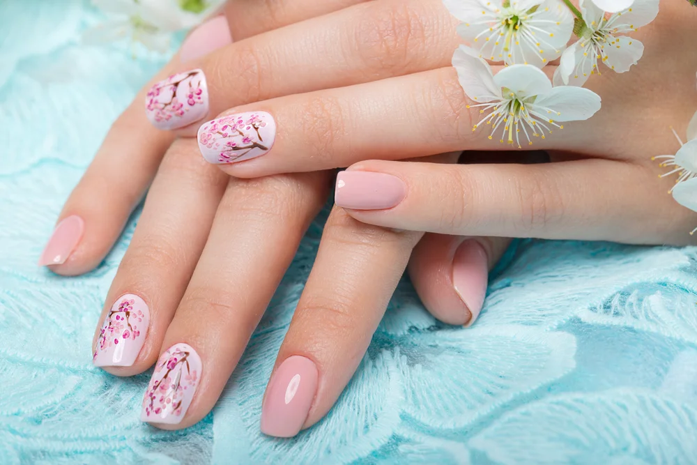 cherry blossom nails
