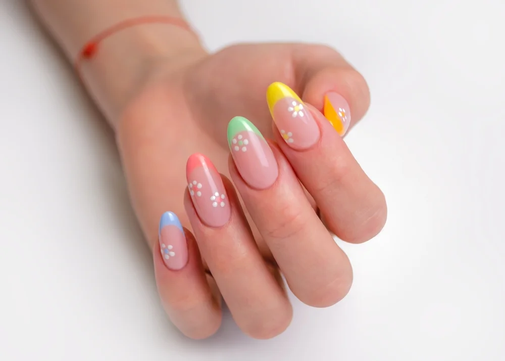 sweet floral nails