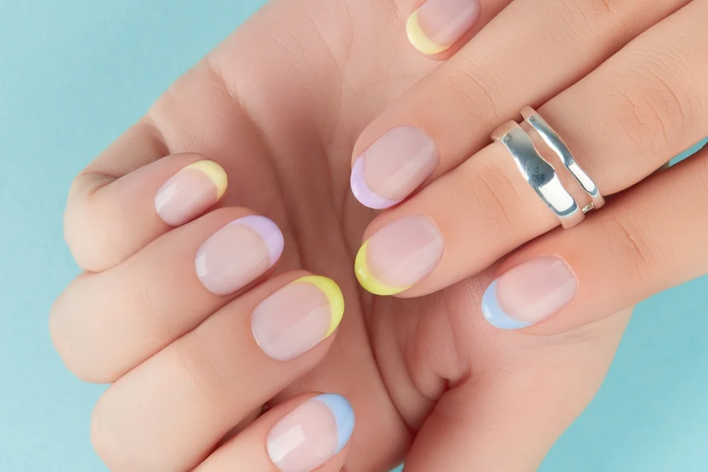 pastel-tipped nails