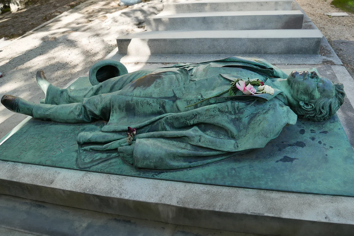 Graves in the cemetery of "Père Lachaise" - Tomb of Victor Noir