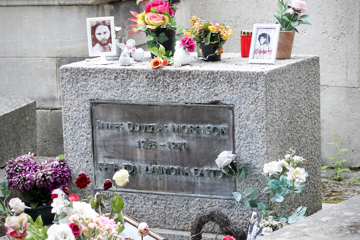 James Douglas Morrison grave at cemetery Pere-Lachaise in Paris