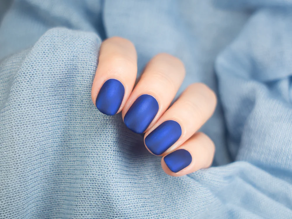 matte blue nails