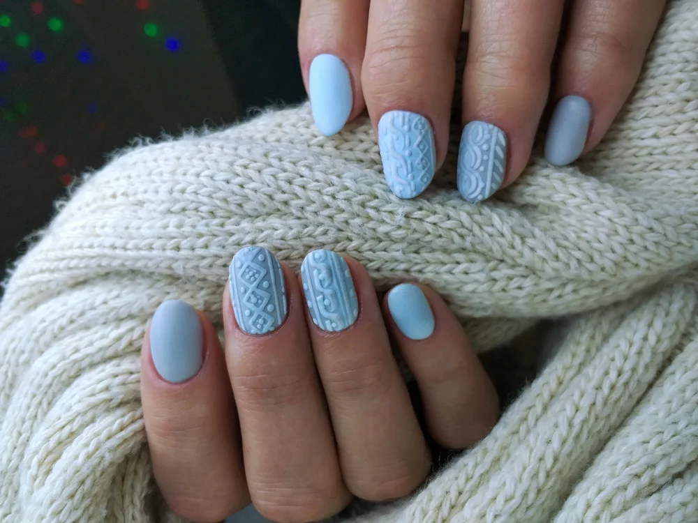 blue sweater nails