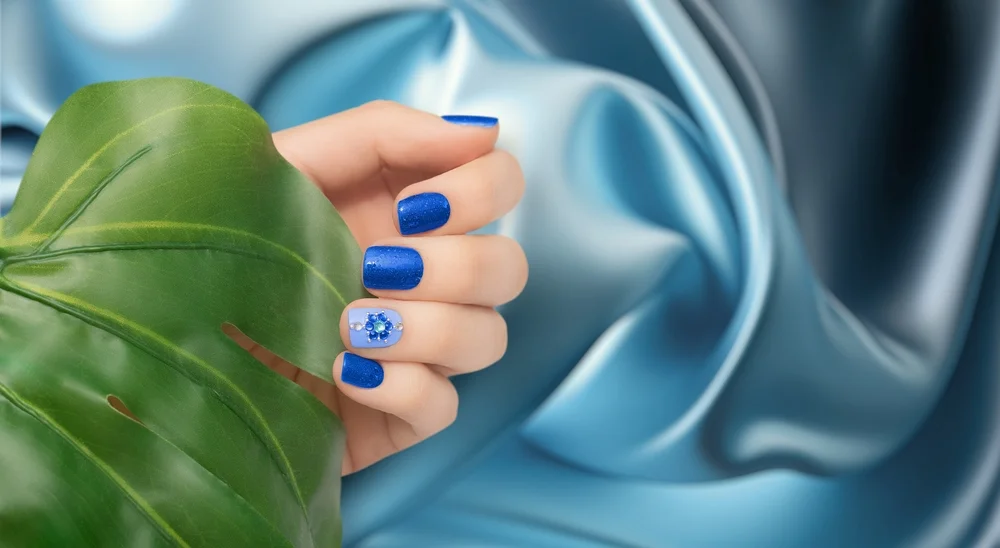 blue posy nails