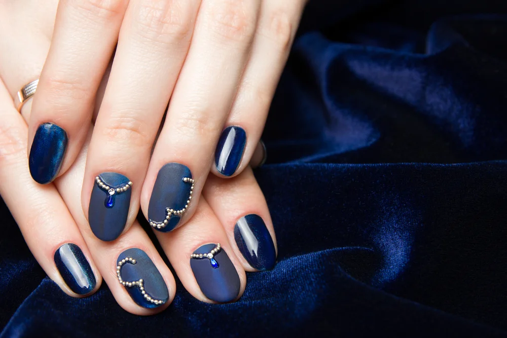 bejeweled blue mani